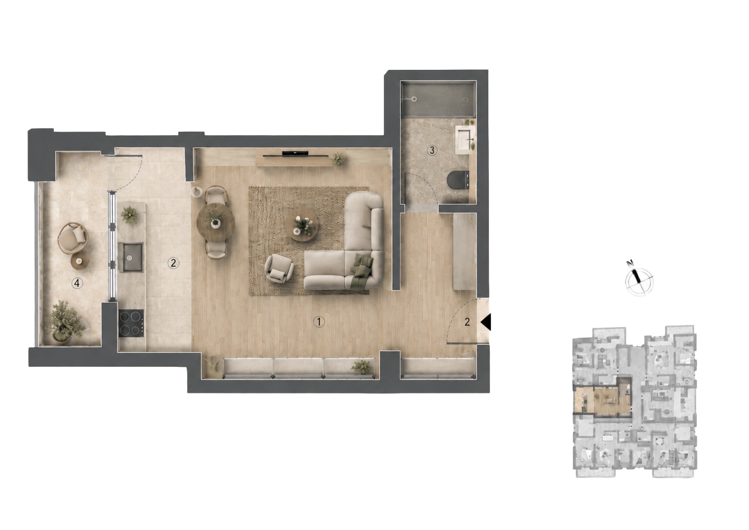 Plan Apartament 1 cameră