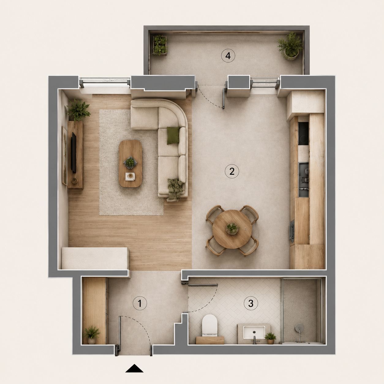 Plan Apartament 1 cameră