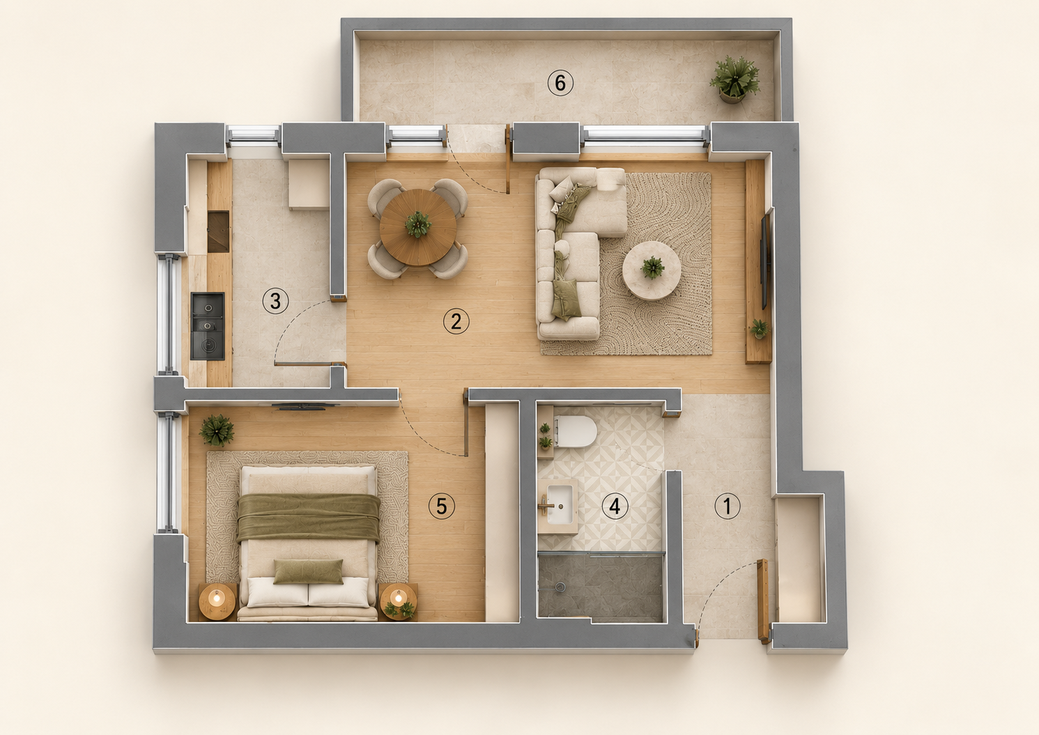 Plan Apartament 2 camere